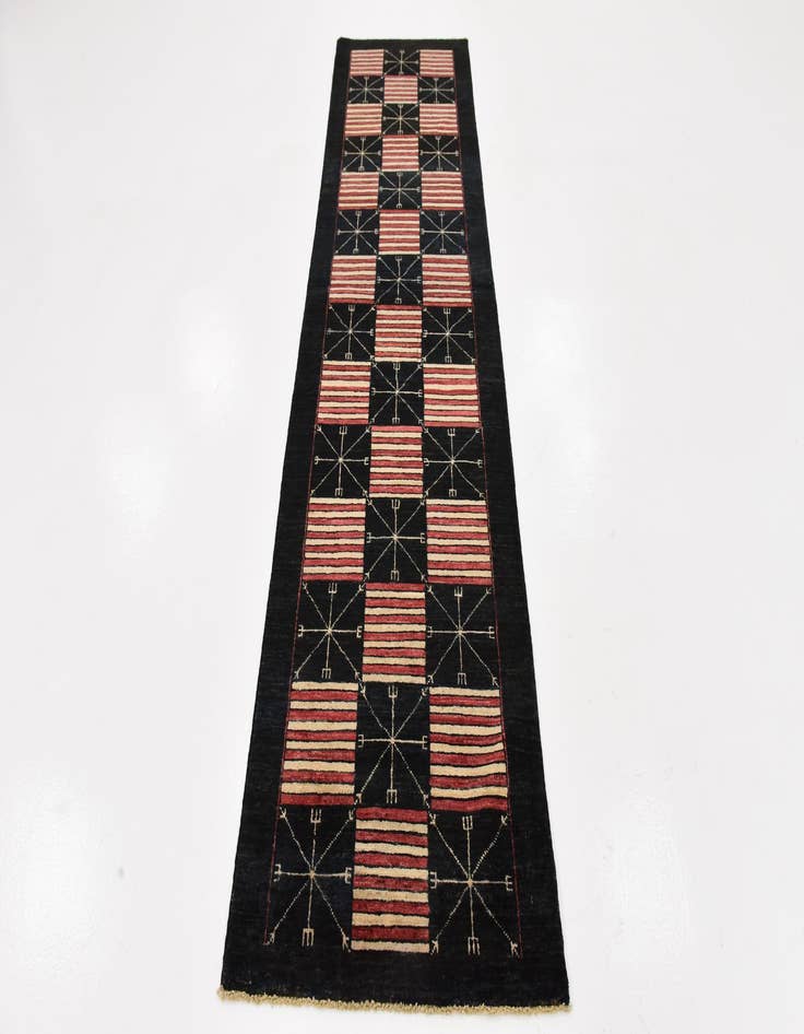 Detail image of 2' 6 x 9' 6  Hand Knotted Modern Ziegler Runner Rug