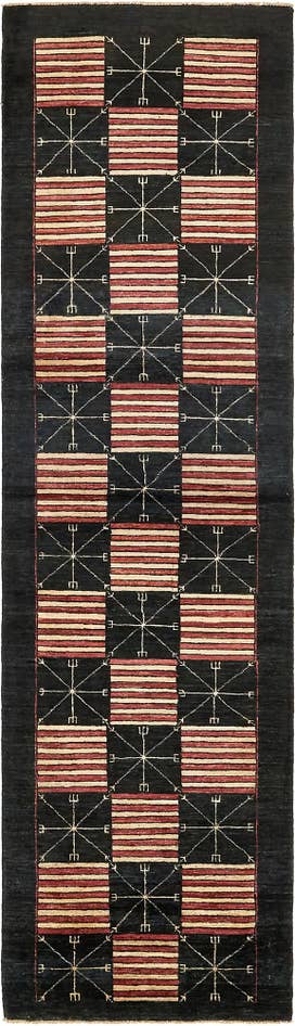 Detail image of 2' 6 x 9' 6 Hand Knotted Modern Ziegler Runner Rug