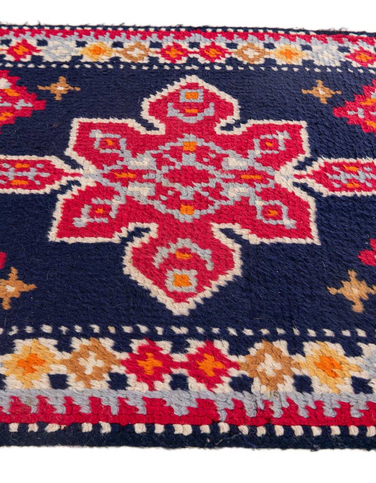 Detail image of 2' 2 x 4' 3  Hand Knotted Moroccan Wool Runner Rug