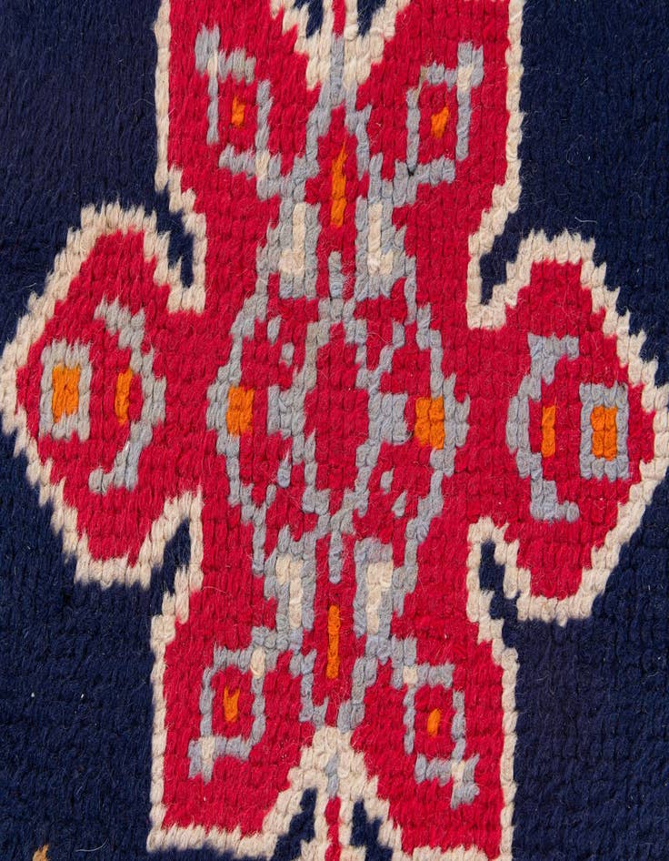 Detail image of 2' 2 x 4' 3  Hand Knotted Moroccan Wool Runner Rug