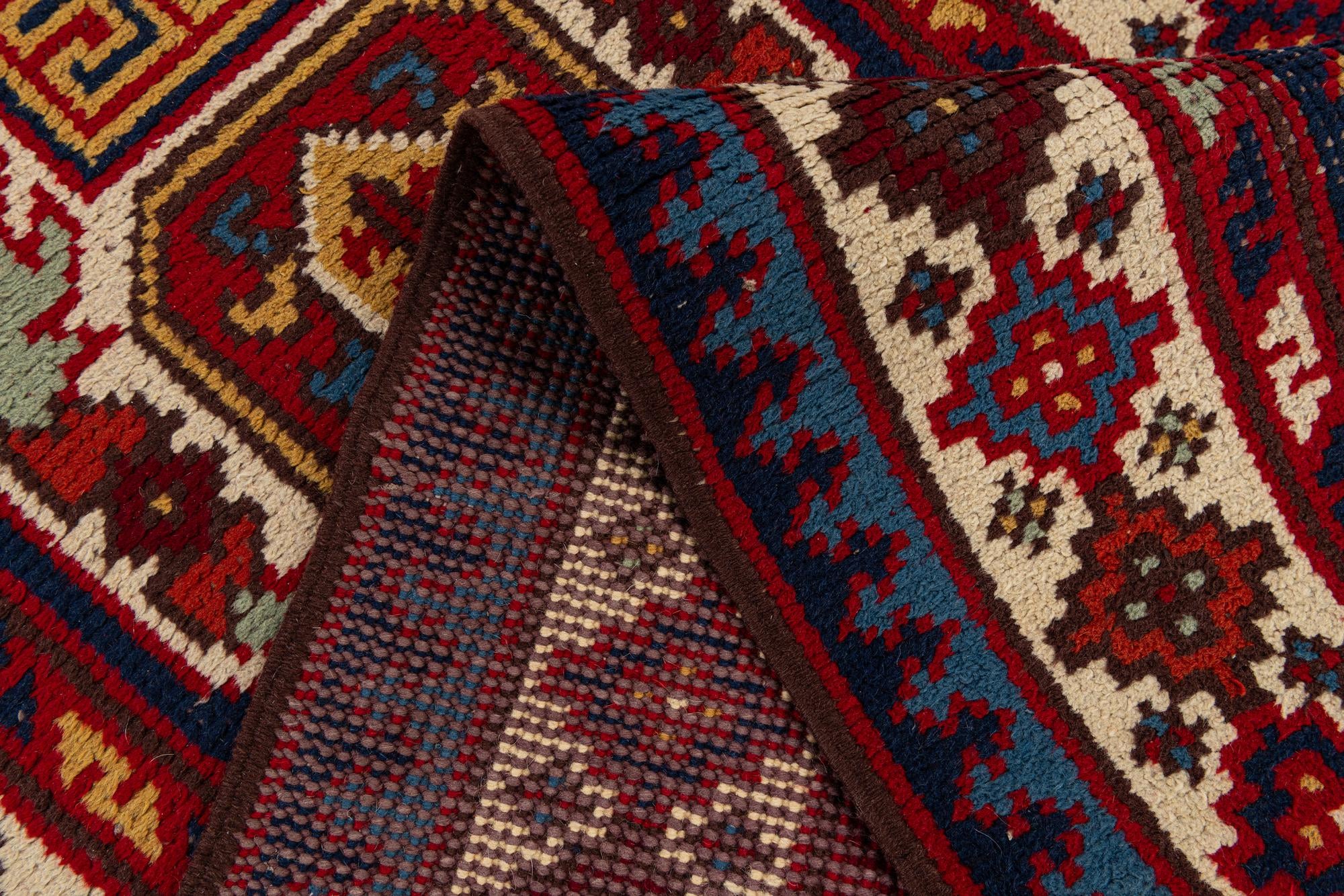 90cm x 345cm anudado a mano marroquí Alfombra Lana Pasillera
