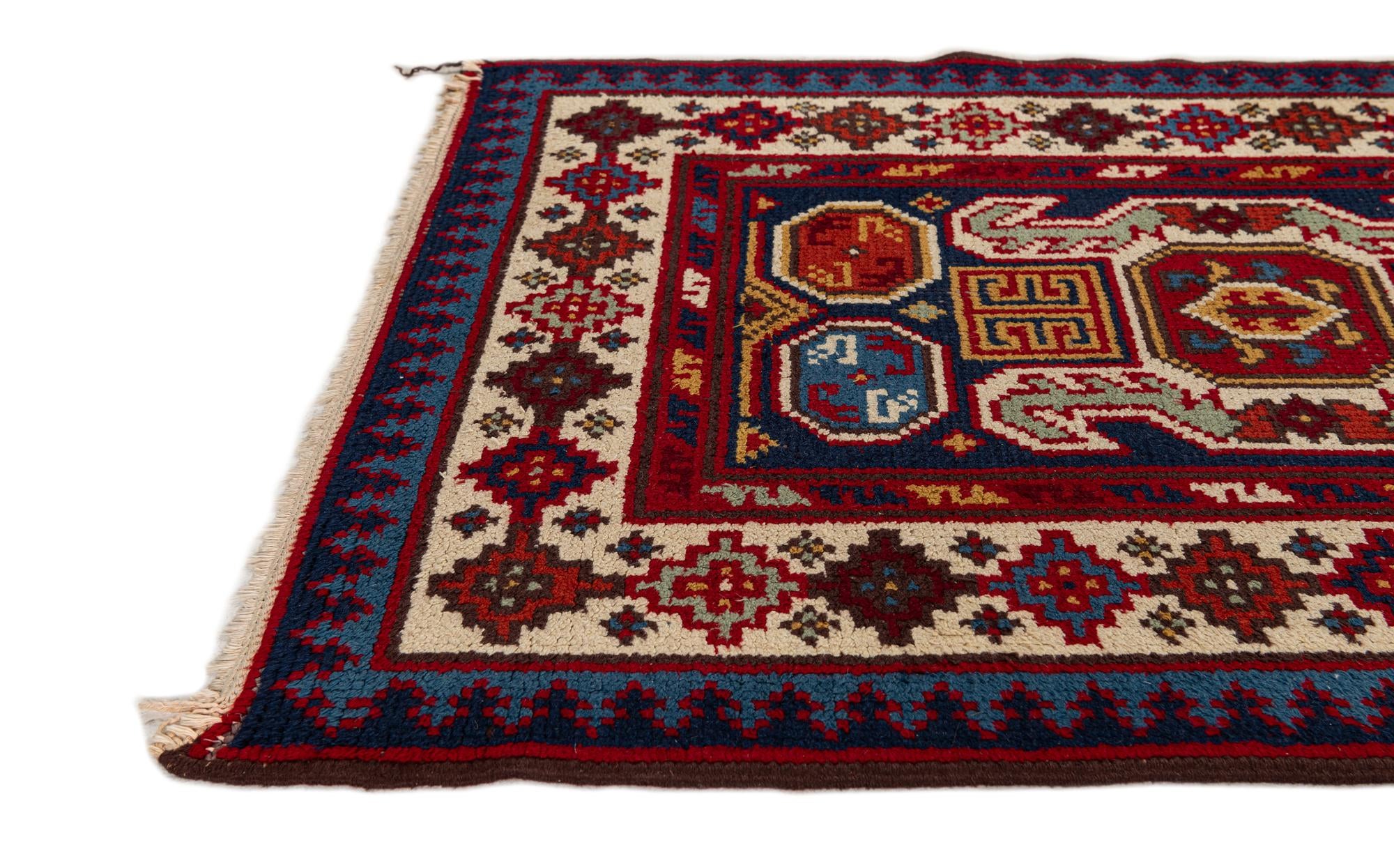90cm x 345cm anudado a mano marroquí Alfombra Lana Pasillera