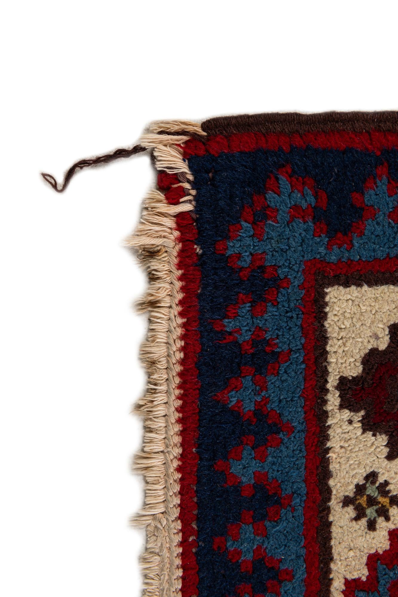 90cm x 345cm anudado a mano marroquí Alfombra Lana Pasillera
