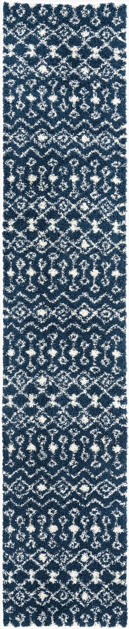 3' 3 x 16' 5 Moroccan Trellis Shag Runner Rug