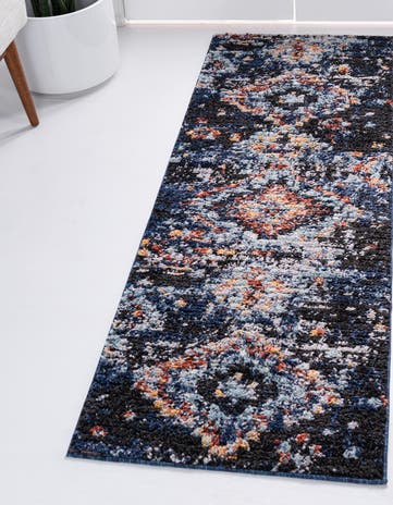 Navy Blue Morocco Runner Rug