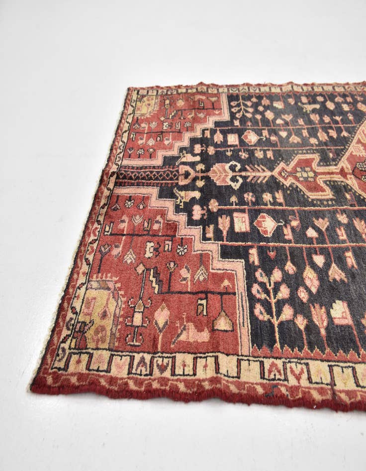 Detail image of 3' 8 x 9' 3  Hand Knotted Nahavand Persian Wool Runner Rug