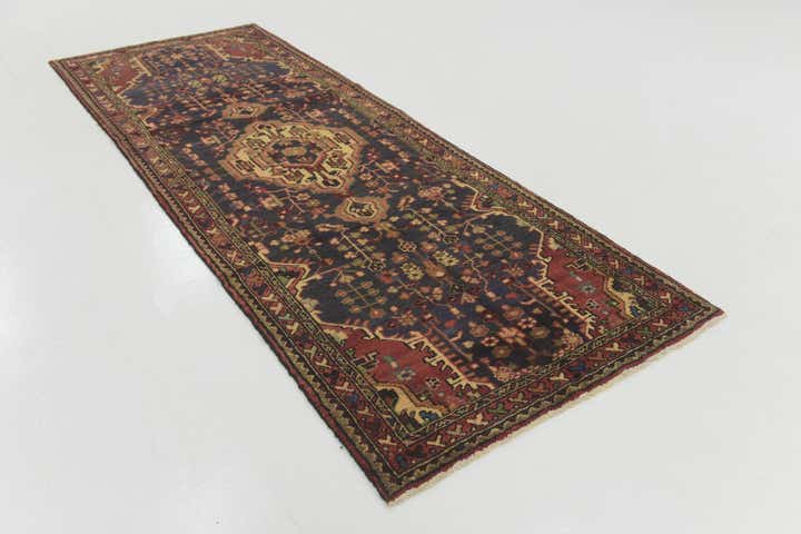 3' 9 x 10' 4 Hand Knotted Nahavand Persian Wool Runner Rug
