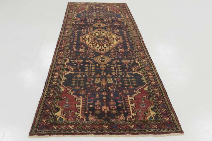 3' 9 x 10' 4 Hand Knotted Nahavand Persian Wool Runner Rug