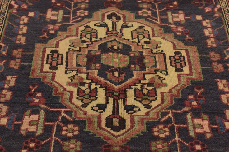 Detail image of 3' 9 x 10' 4 Hand Knotted Nahavand Persian Wool Runner Rug