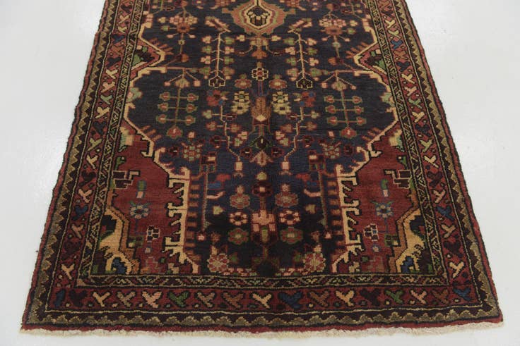 Detail image of 3' 9 x 10' 4 Hand Knotted Nahavand Persian Wool Runner Rug
