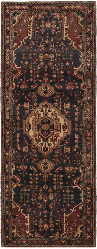 3' 9 x 10' 4 Hand Knotted Nahavand Persian Wool Runner Rug