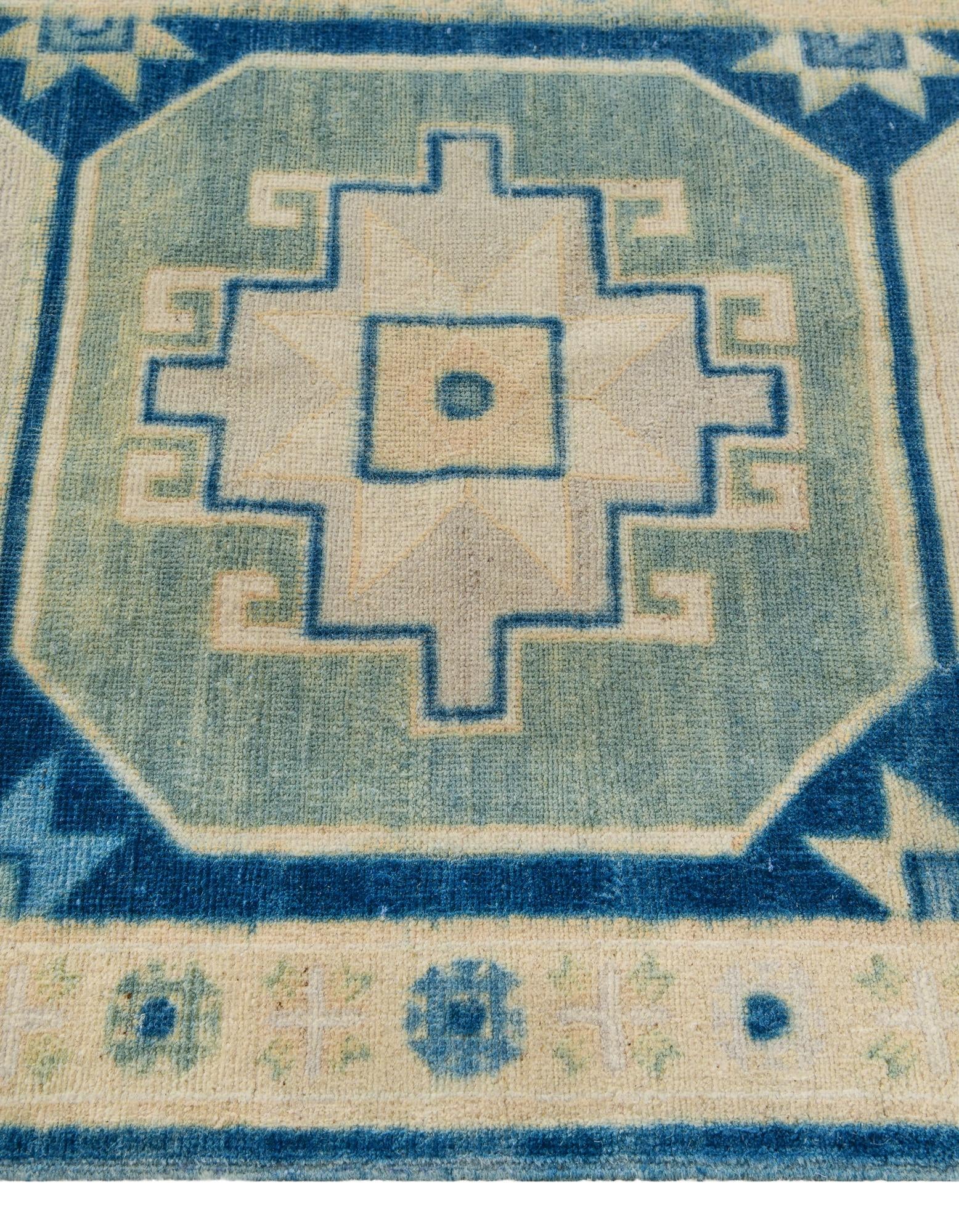 3' x 9' 11 Hand Knotted Oushak Wool Runner Rug