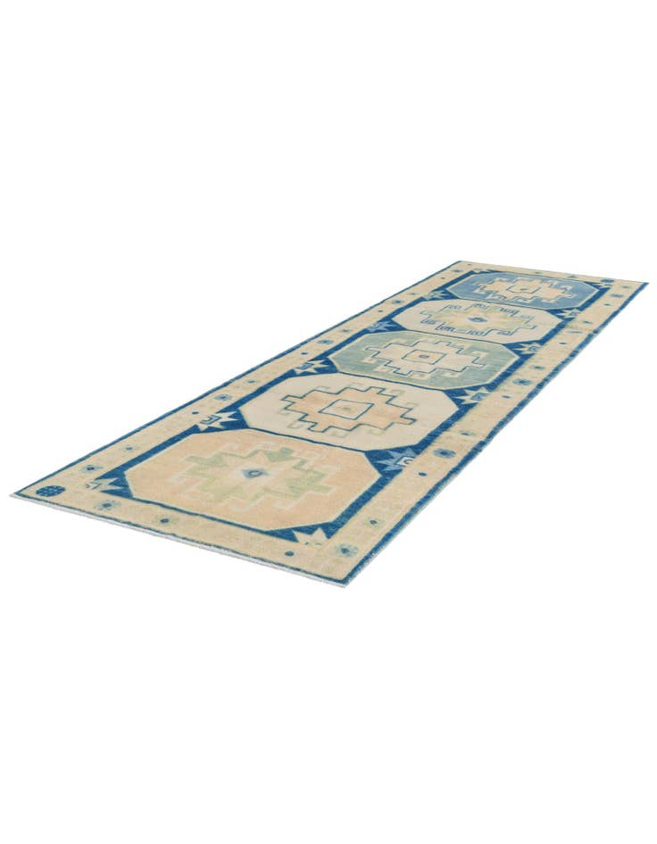Detail image of 3' x 9' 11 Hand Knotted Oushak Wool Runner Rug