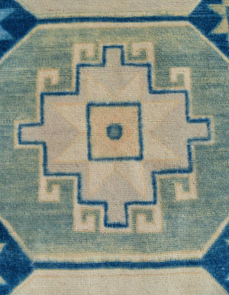 Detail image of 3' x 9' 11  Hand Knotted Oushak Wool Runner Rug