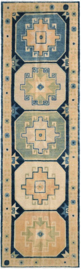 Detail image of 3' x 9' 11 Hand Knotted Oushak Wool Runner Rug