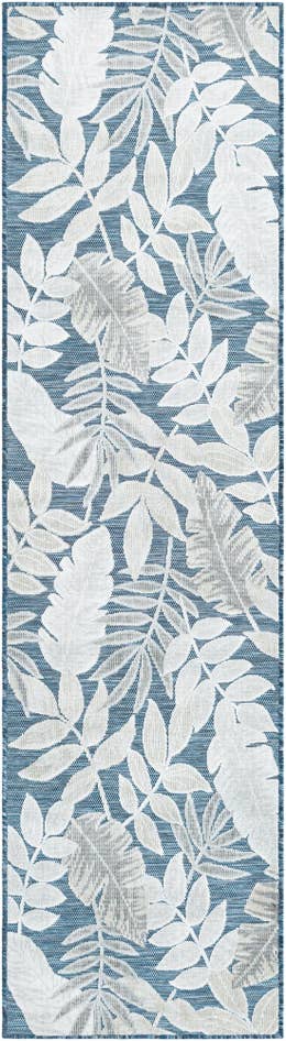 Detail image of 2' 2 x 8' Easy-Clean Botanical Indoor / Outdoor Runner Rug