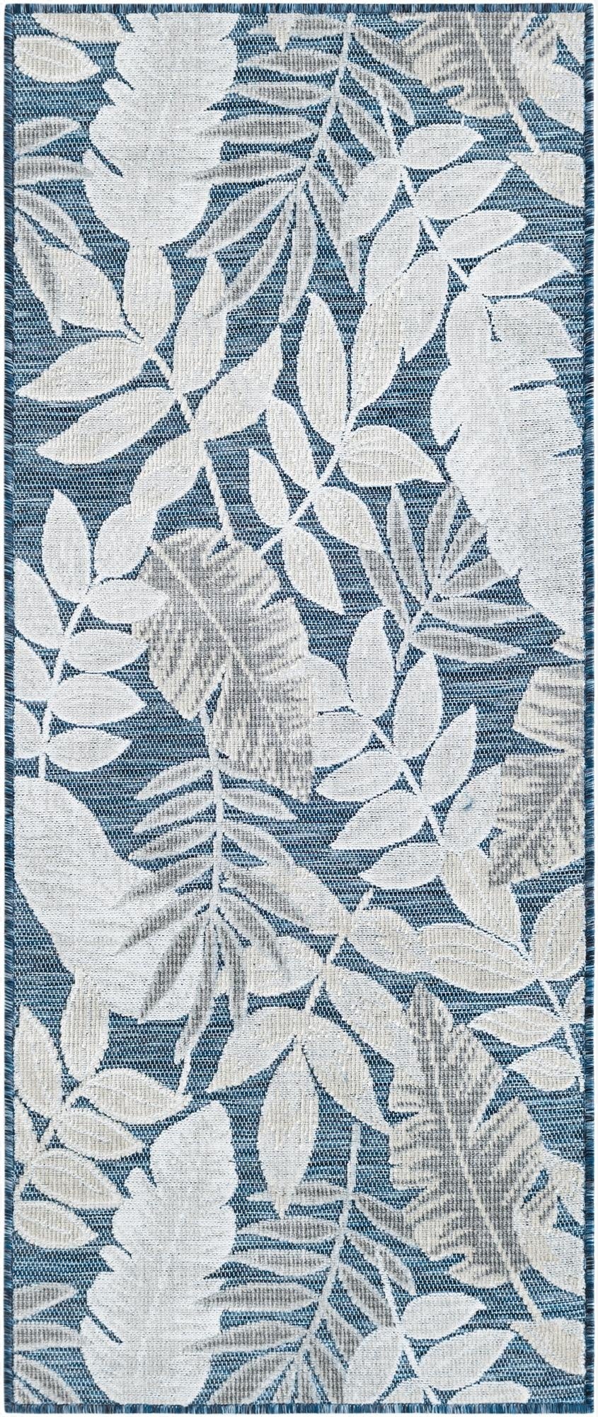2' 2 x 5' 3  Washable Botanical Indoor / Outdoor Runner Rug
