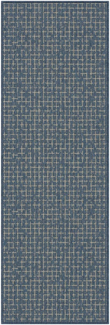  2' x 6'  Easy-Clean Checkered Indoor / Outdoor Runner Rug