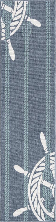 Detail image of 2' x 8' Easy-Clean Coastal Indoor / Outdoor Runner Rug