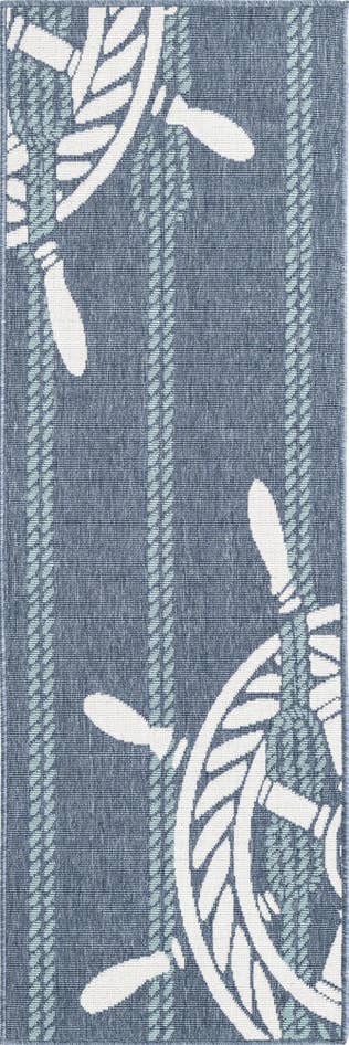 Detail image of 2' x 6' Easy-Clean Coastal Indoor / Outdoor Runner Rug