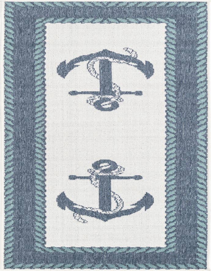 Detail image of 2' x 6' Easy-Clean Coastal Indoor / Outdoor Runner Rug