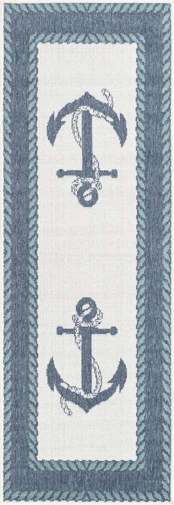 2' x 6' Easy-Clean Coastal Indoor / Outdoor Runner Rug