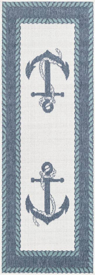 Detail image of 2' x 6' Easy-Clean Coastal Indoor / Outdoor Runner Rug