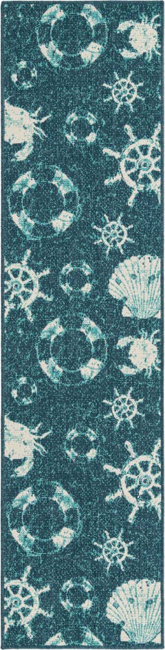 Detail image of 2' x 8' Easy-Clean Coastal Indoor / Outdoor Runner Rug