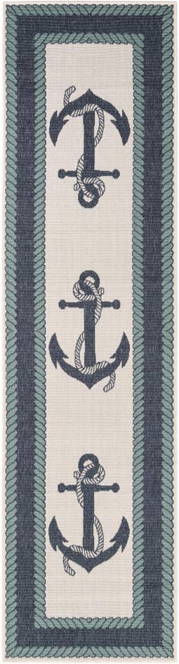 Detail image of 2' 7 x 10' Easy-Clean Coastal Indoor / Outdoor Runner Rug