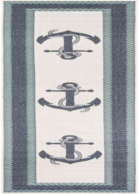 2' 7 x 12' Easy-Clean Coastal Indoor / Outdoor Runner Rug