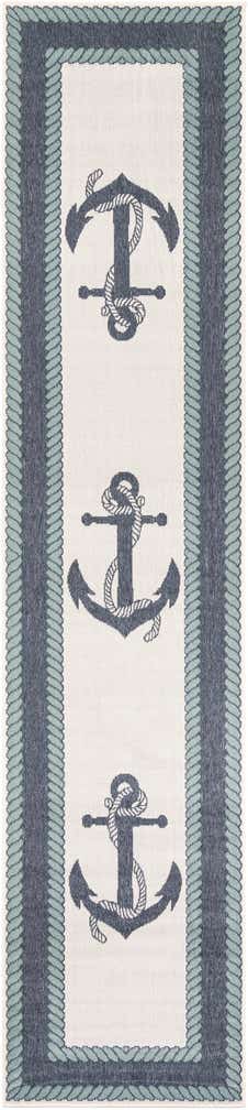 2' 7 x 12' Easy-Clean Coastal Indoor / Outdoor Runner Rug