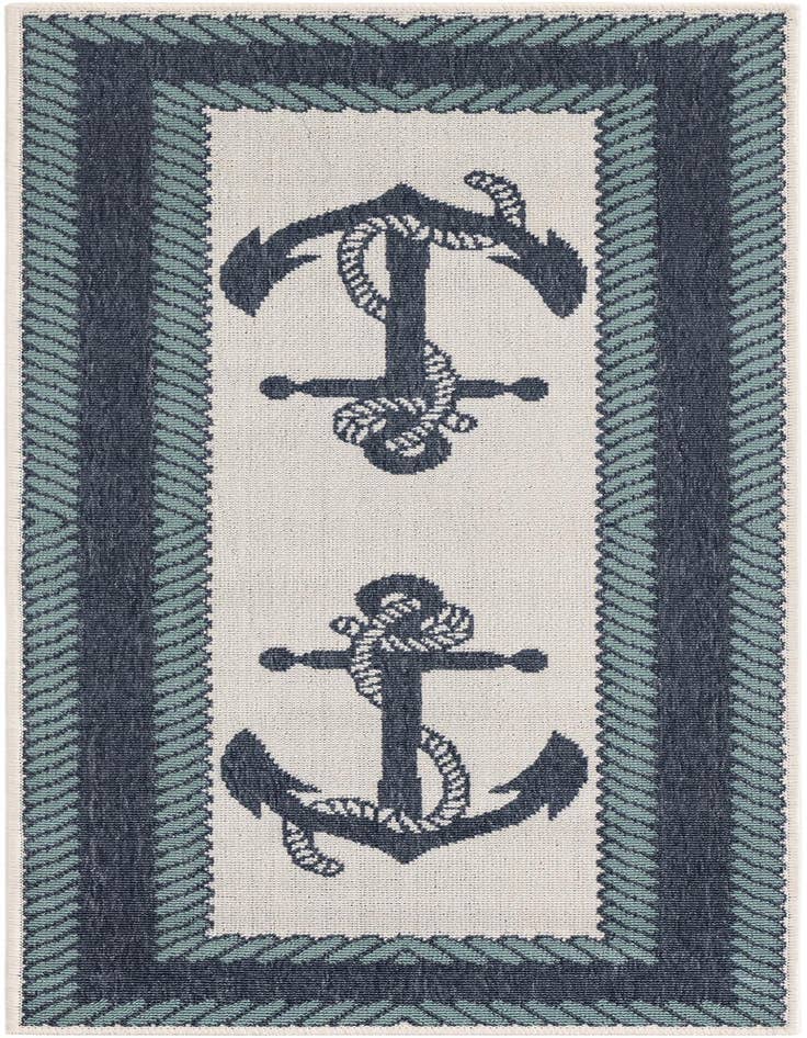Detail image of 2' x 5' Easy-Clean Coastal Indoor / Outdoor Runner Rug