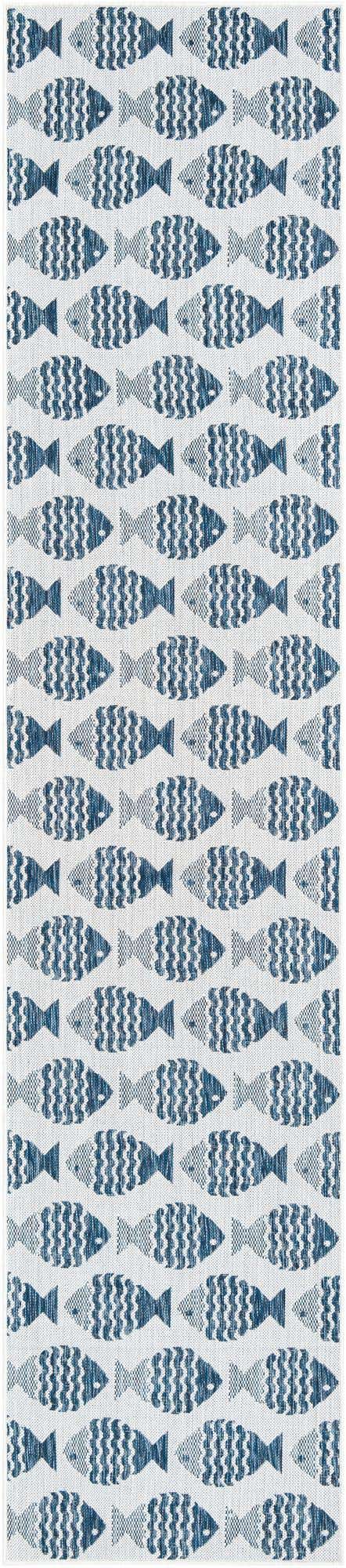 2' 7 x 12' Easy-Clean Coastal Indoor / Outdoor Runner Rug