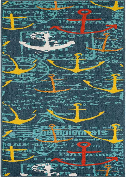 2' 7 x 10' Easy-Clean Coastal Indoor / Outdoor Runner Rug