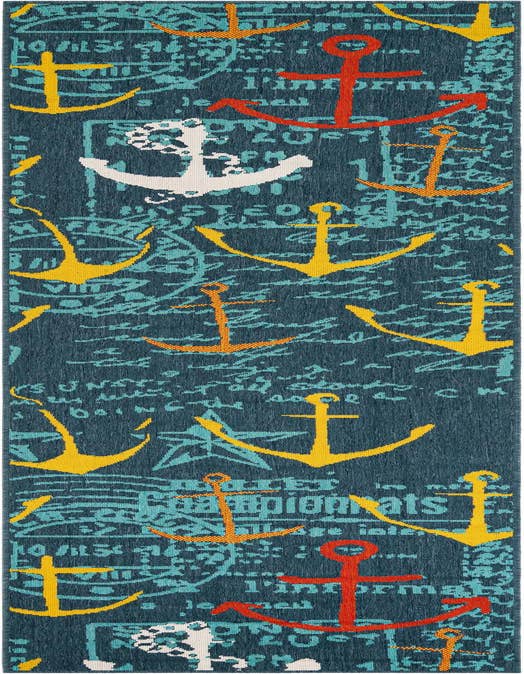 Detail image of 2' 7 x 10' Easy-Clean Coastal Indoor / Outdoor Runner Rug