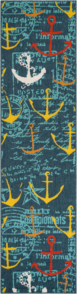 Detail image of 2' 7 x 10' Easy-Clean Coastal Indoor / Outdoor Runner Rug