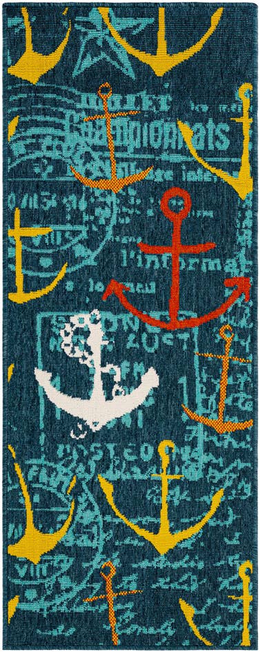 Detail image of 2' x 5' Easy-Clean Coastal Indoor / Outdoor Runner Rug