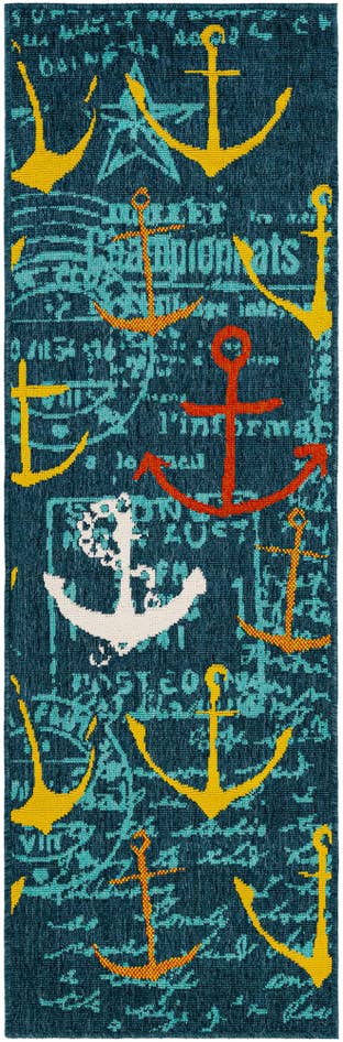 Detail image of 2' x 6' Easy-Clean Coastal Indoor / Outdoor Runner Rug