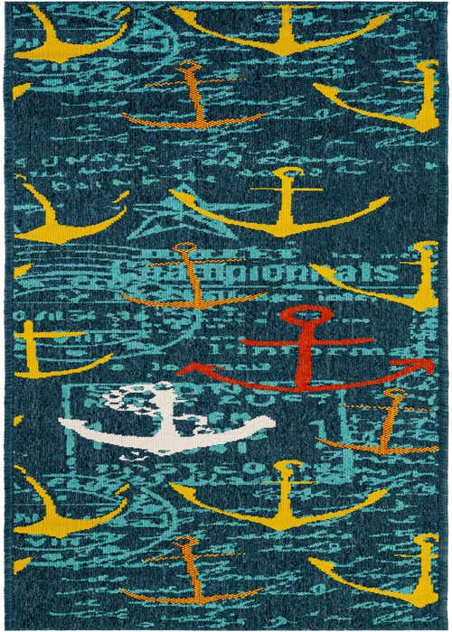 2' x 8' Easy-Clean Coastal Indoor / Outdoor Runner Rug