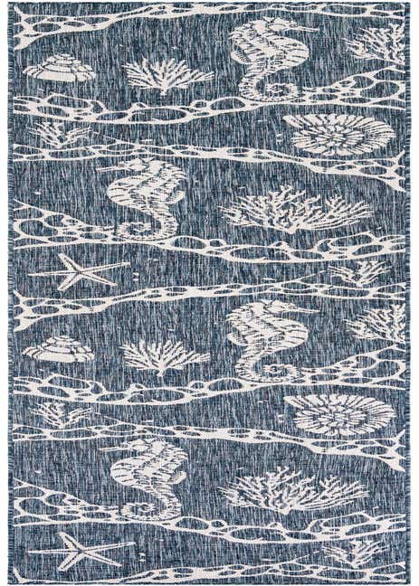 2' 7 x 12' Easy-Clean Coastal Indoor / Outdoor Runner Rug
