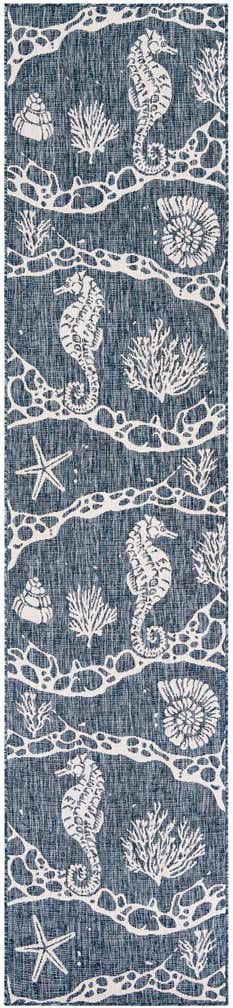 2' 7 x 12' Easy-Clean Coastal Indoor / Outdoor Runner Rug
