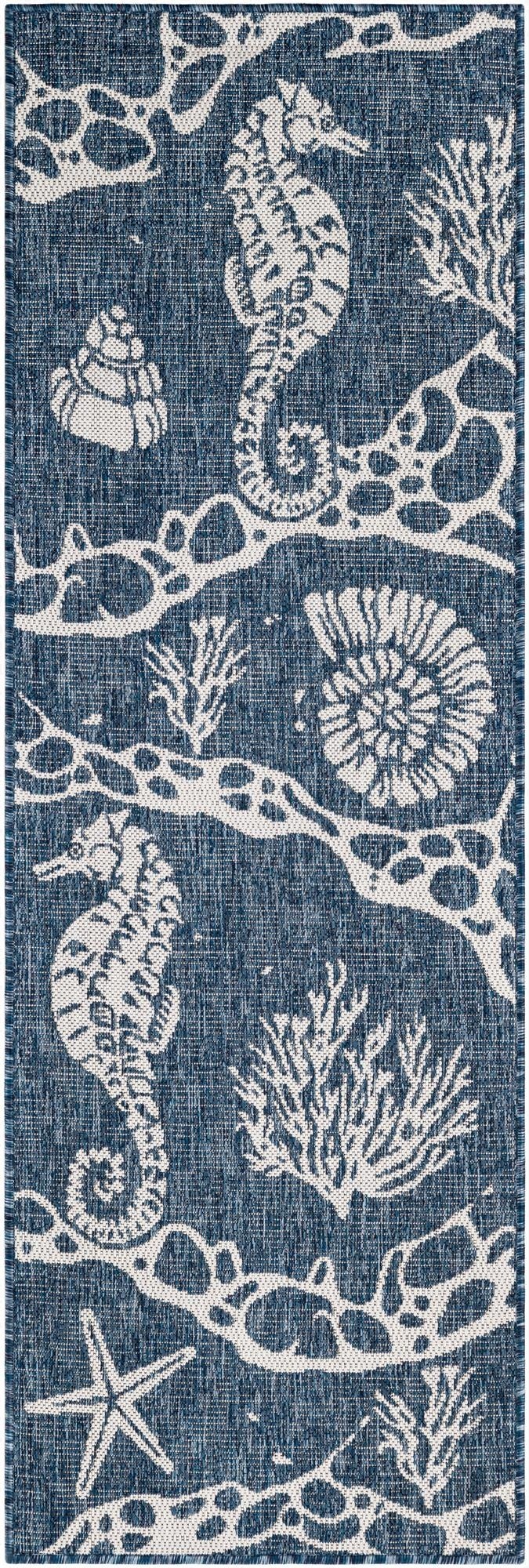 Primary image 2' x 6'  Washable Coastal Indoor / Outdoor Runner Rug
