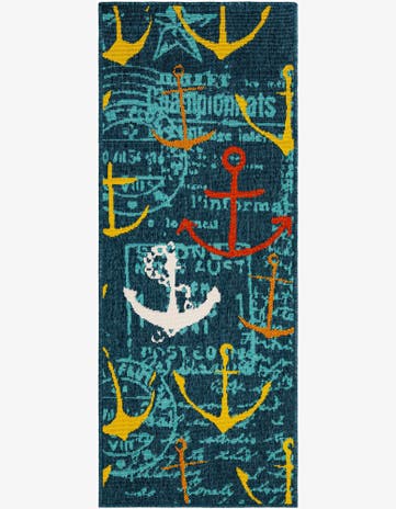 2' x 5' Easy-Clean Coastal Indoor / Outdoor Runner Rug