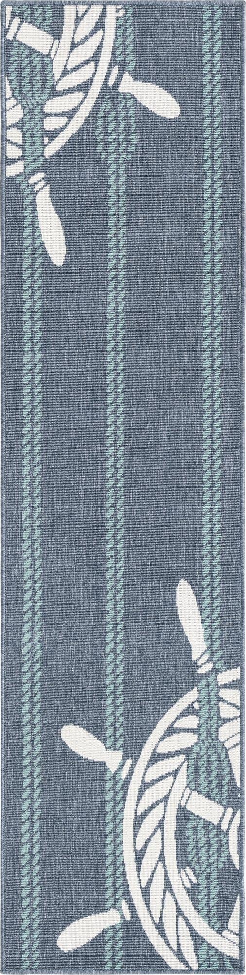 2' x 8' Washable Coastal Indoor / Outdoor Runner Rug