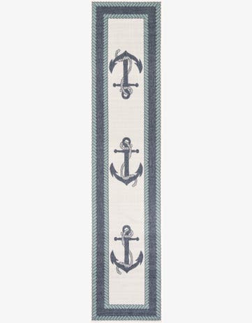 2' 7 x 12' Easy-Clean Coastal Indoor / Outdoor Runner Rug