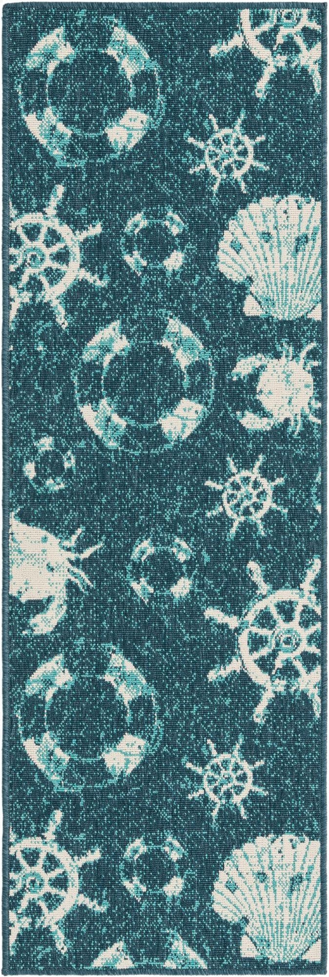 Primary image 2' x 6'  Washable Coastal Indoor / Outdoor Runner Rug