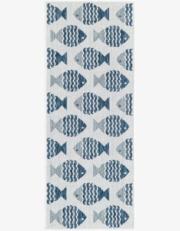 2' x 5' 3 Easy-Clean Coastal Indoor / Outdoor Runner Rug