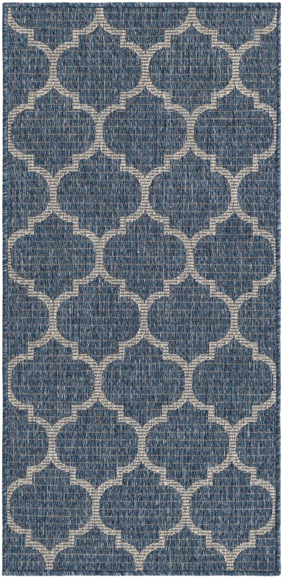 2' x 4' Easy-Clean Lattice Indoor / Outdoor Runner Rug