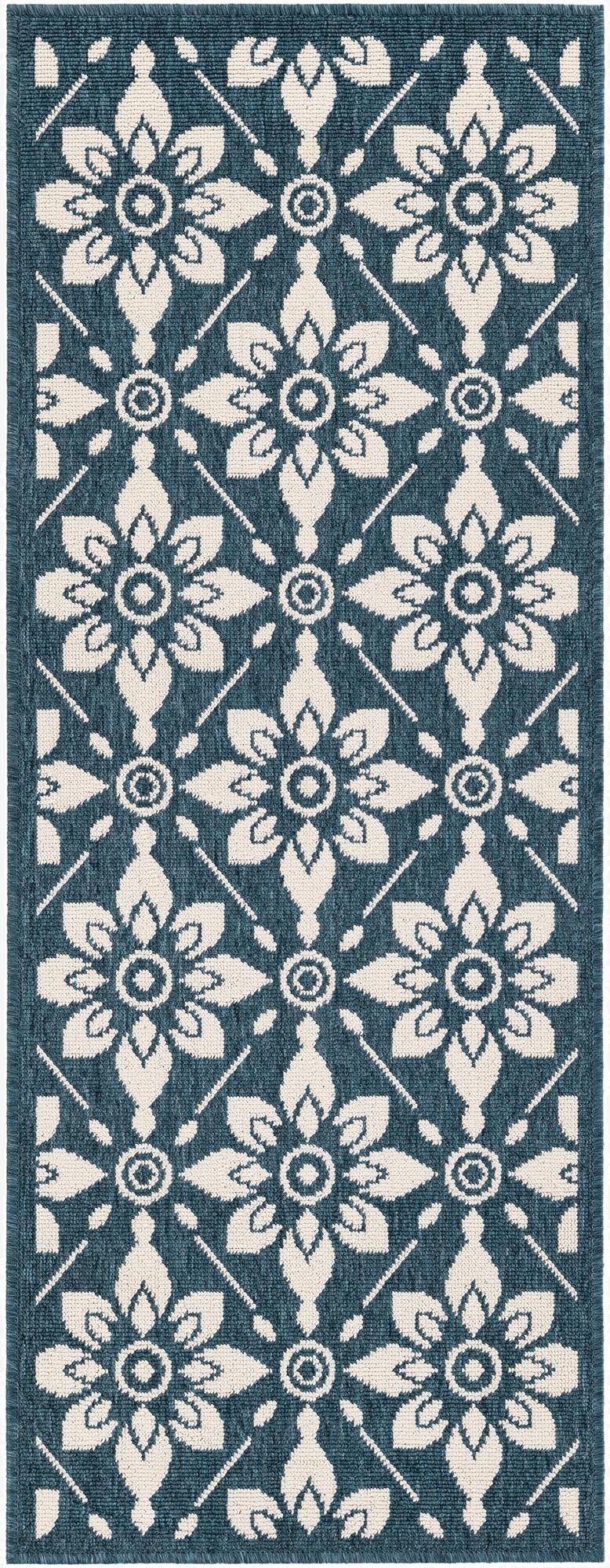 2' x 5' Washable Lattice Indoor / Outdoor Runner Rug