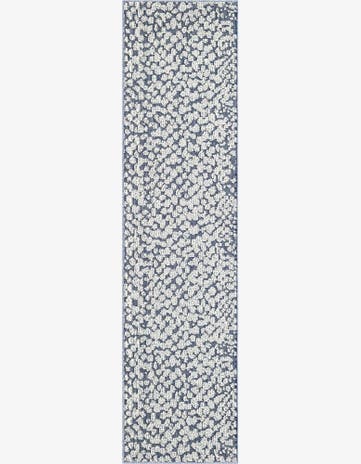 Navy Blue Easy-Clean Safari Indoor / Outdoor Runner Rug